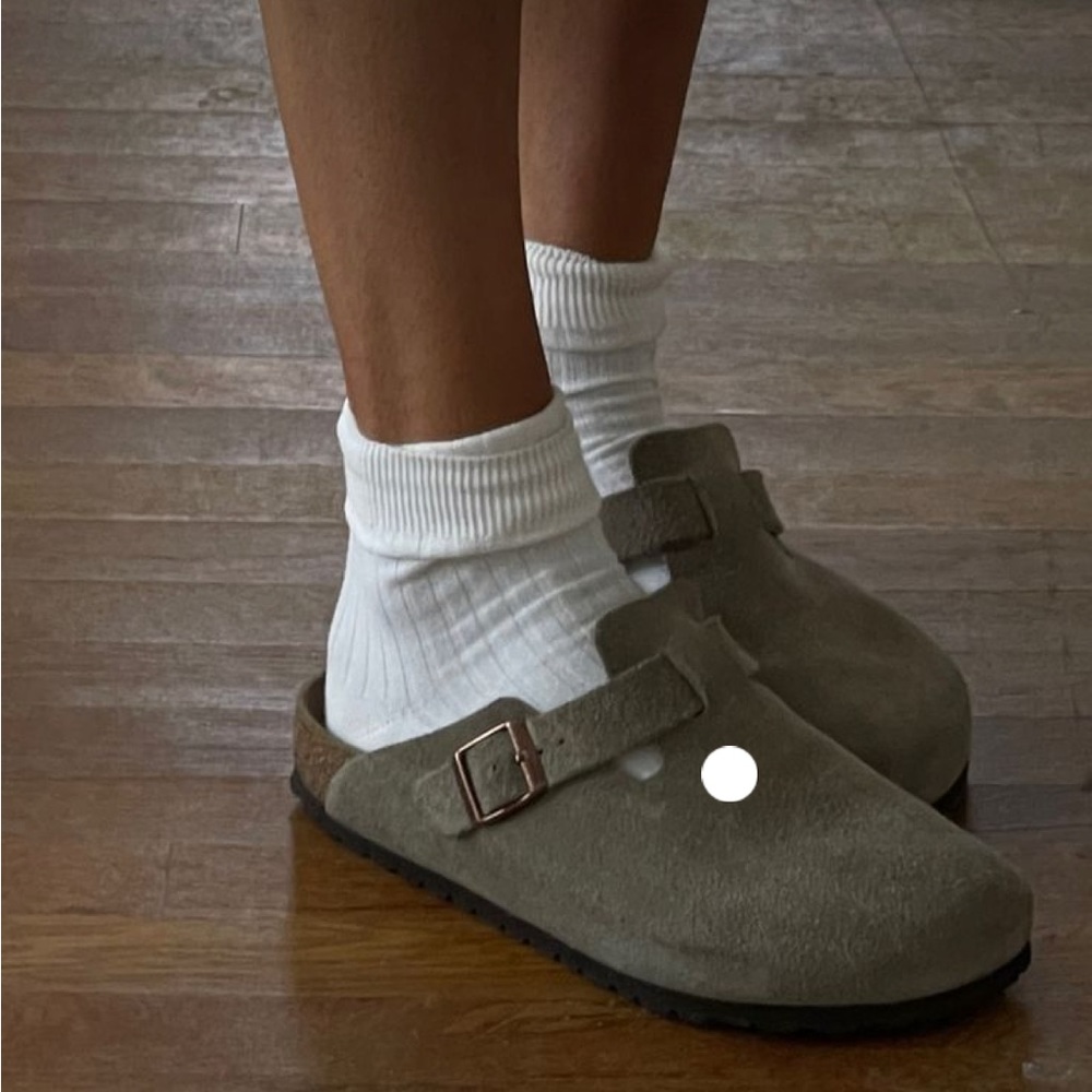 Birkenstock Boston clog color taupe size 38 wide